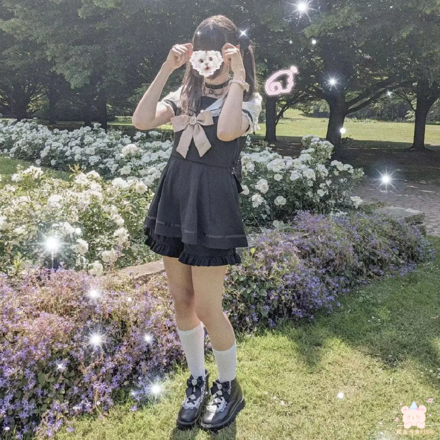 Description Picture 6 of itemJapanese Style Women's Outfits Sailor Collar Plaid Rhinestone Bow Dress Shorts Set Sweet Lolita Mine Series Dress Two-Piece Suit