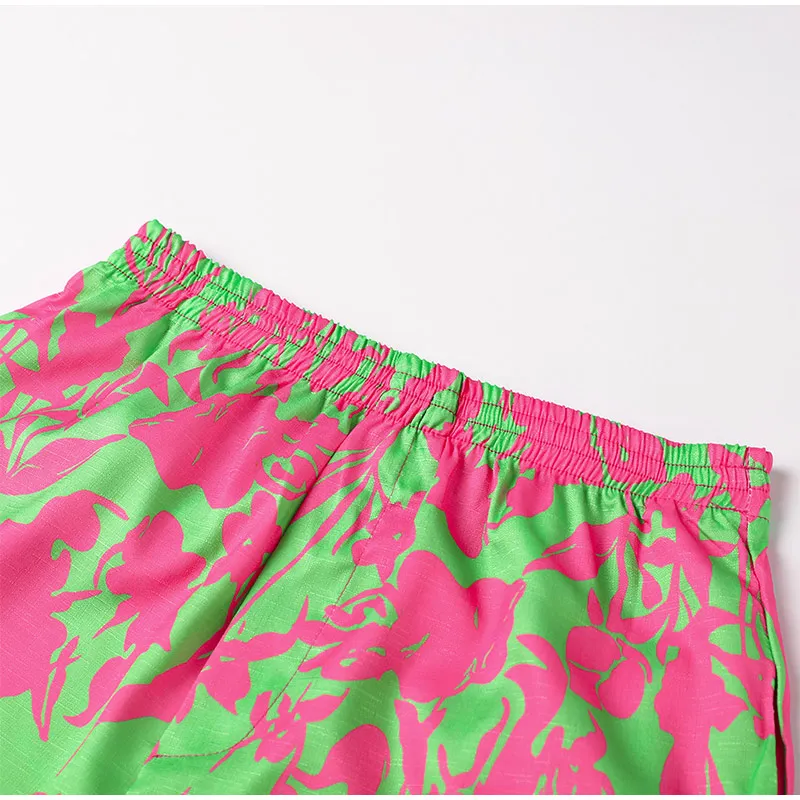 Description Picture 6 of itemTwo Piece Sets Womens Outifits Long Sleeve Shirt and Short Print Shorts Suits Vintage Casual Loose Elegant Lapel Women's Suit