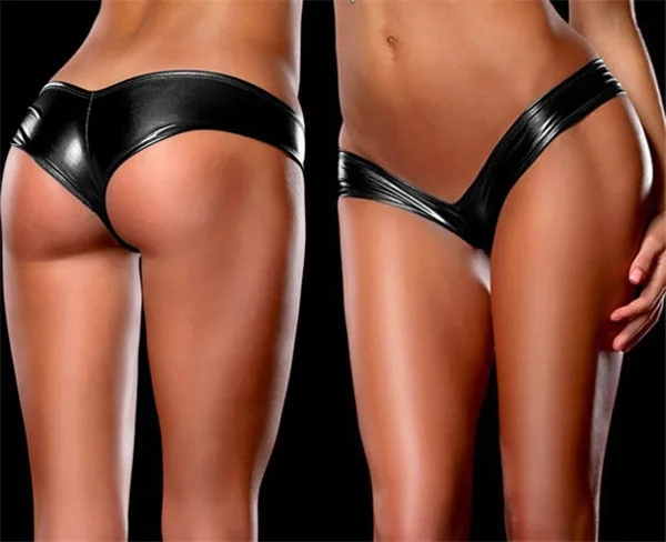 Description Picture 4 of itemWomen Bronzing Thong Shiny Nightclub T-pants Sexy Leather Trendy Panties Female Candy Color Fitness Shorts Underwear Night Pants