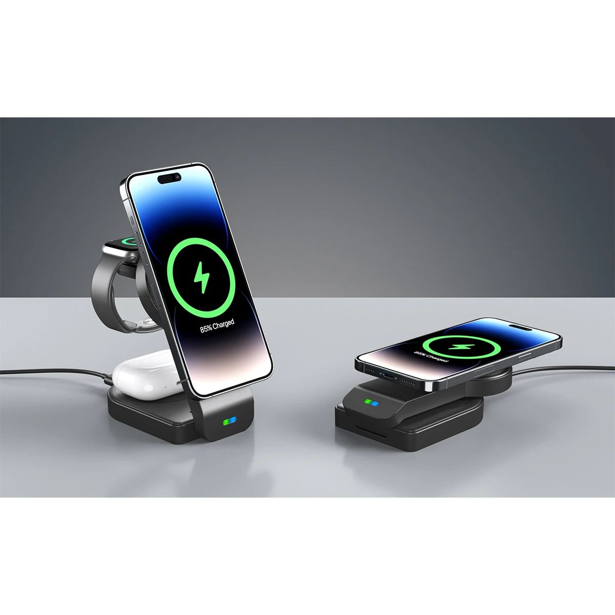 2023 New 15W Three in One Magnetic Wireless Charging Stand Foldable Fast Charging Station for iPhone 15 14 13 12 Pro Max Apple