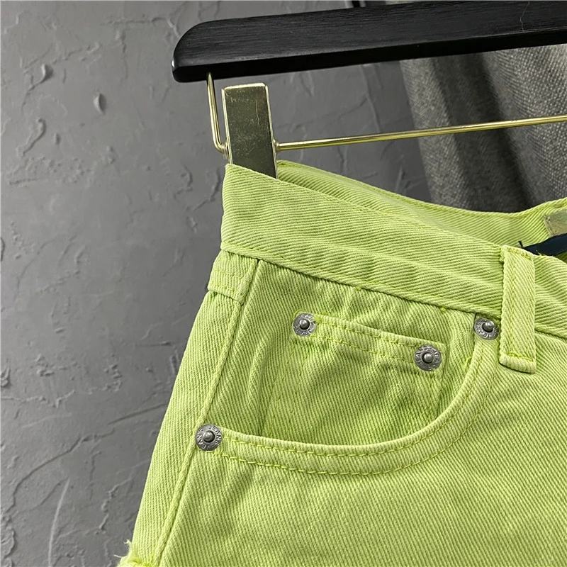 Description Picture 5 of itemDenim Shorts Women 2023 Summer Fashion Sexy Low Waist Tassel Purple Pocket Loose Wide Leg Hot Pants Short Jeans Pants for Women