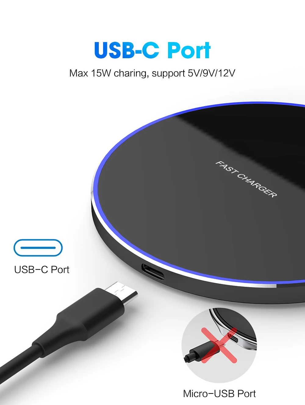 Description Picture 5 of item30W Fast Wireless Charger Pad for iPhone 14 13 12 11 XS Pro Max XR X 8 Plus For Samsung S22 S21 S20 Iconic Brand 13 Induction Charging