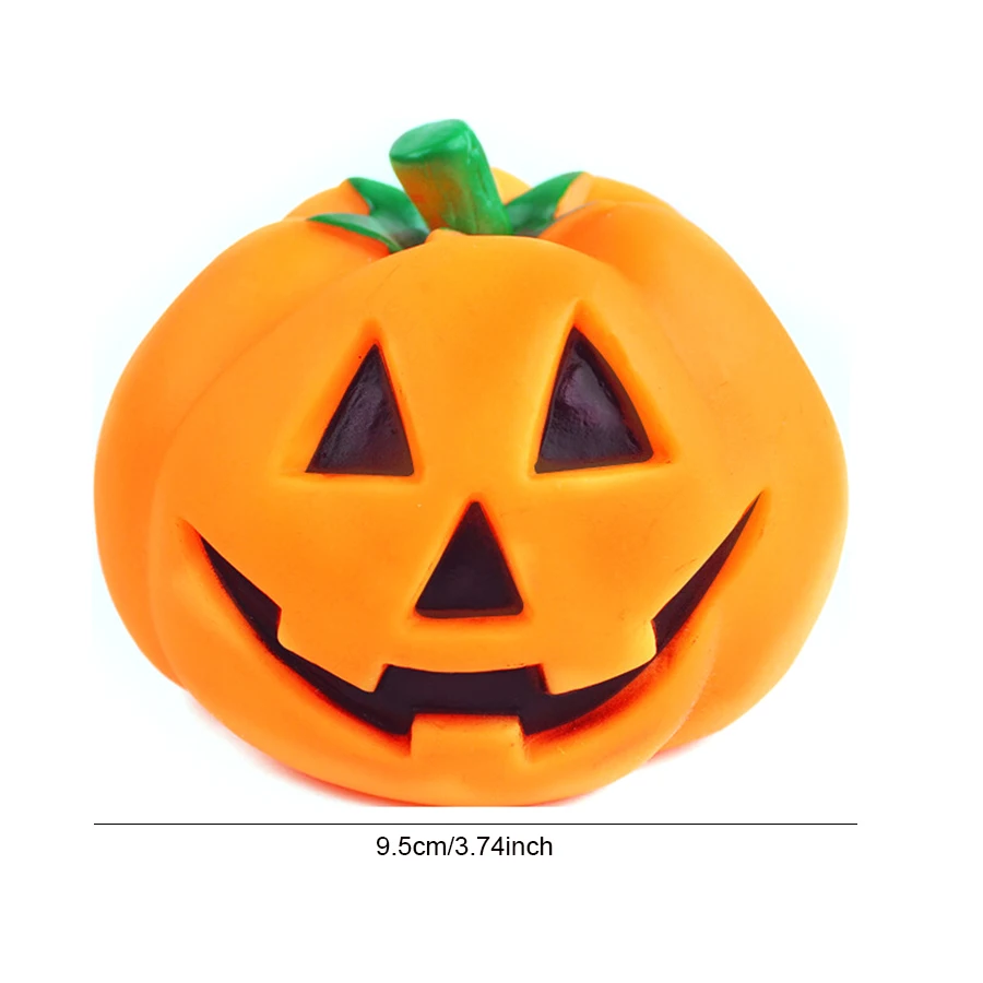 Description Picture 2 of itemChewing Toys Squeak Pet Dog Toys Halloween Pumpkin Orange Rubber Squeak for Dogs Cats Bite Resistance Chew Toys Rubber Puppy
