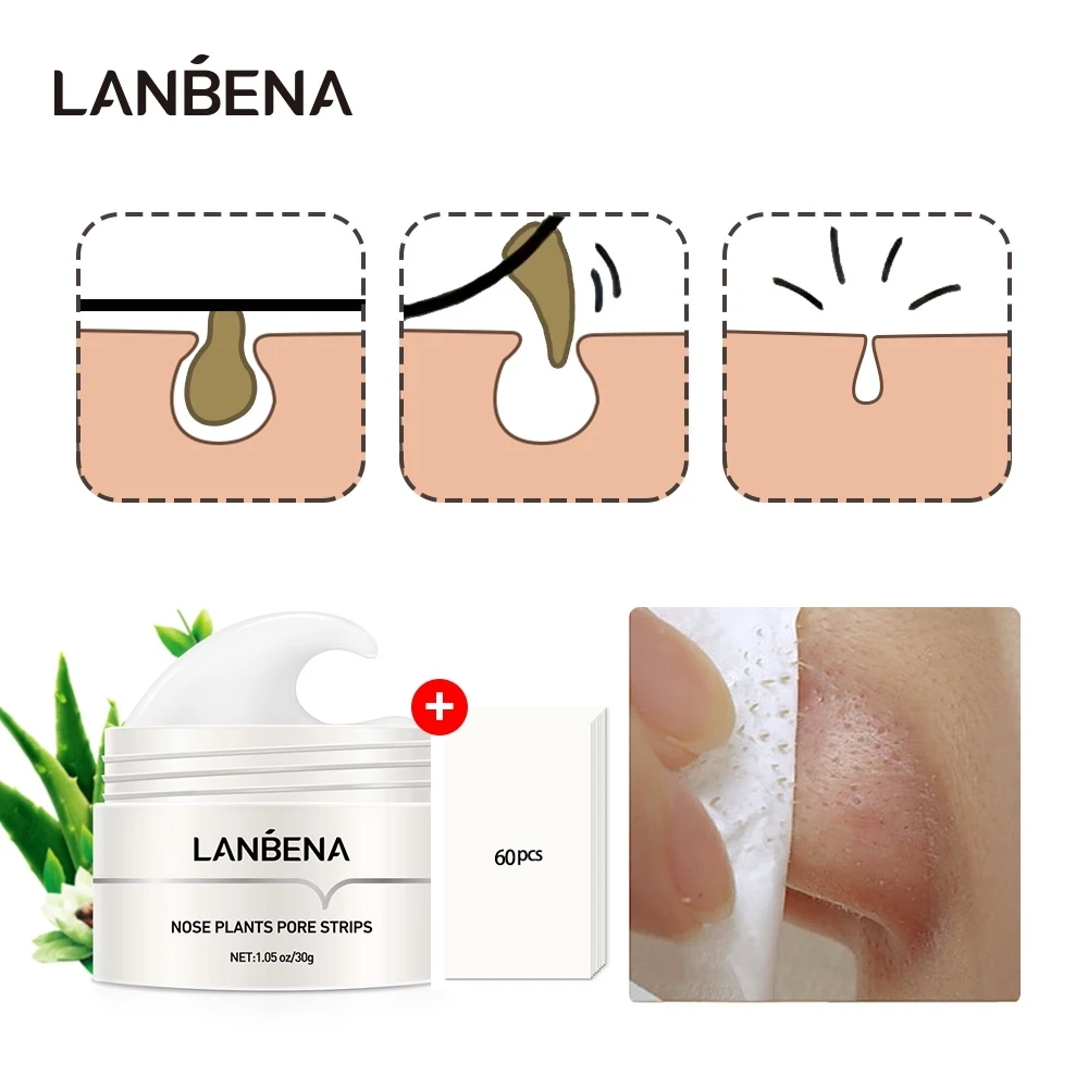 Description Picture 4 of itemLANBENA Pore Cleaner Nose Peel Blackhead Remover Face Deep T Zone Acne Pimple Removal Facial Diamond Beauty Care SPA Skin Cream