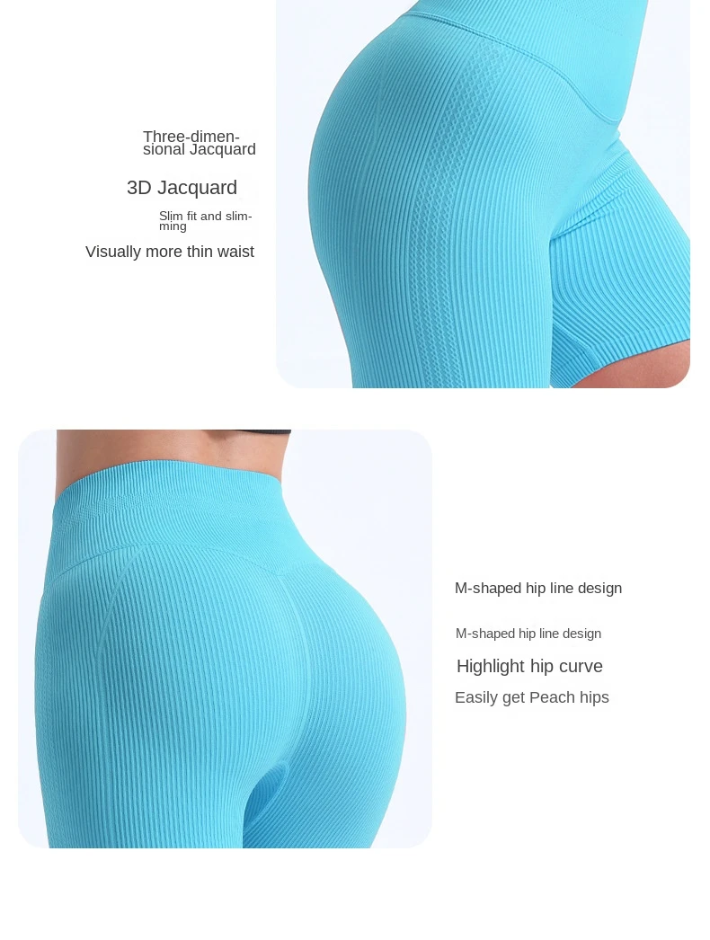 Description Picture 4 of itemWomen Summer Sports Shorts Seamless High Waist Solid Yoga Short Leggings Gym Fitness Push Up Butt-lift Short Pants Jogging pants