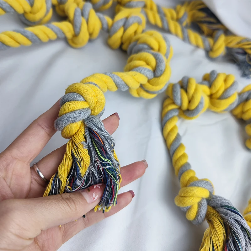 Description Picture 3 of item1 Interactive Training Products Pet Dog Toothbrush Bite Resistant Cotton Ball Stick Knot Rope Puppy Chew Teeth Clean Toy For Dog