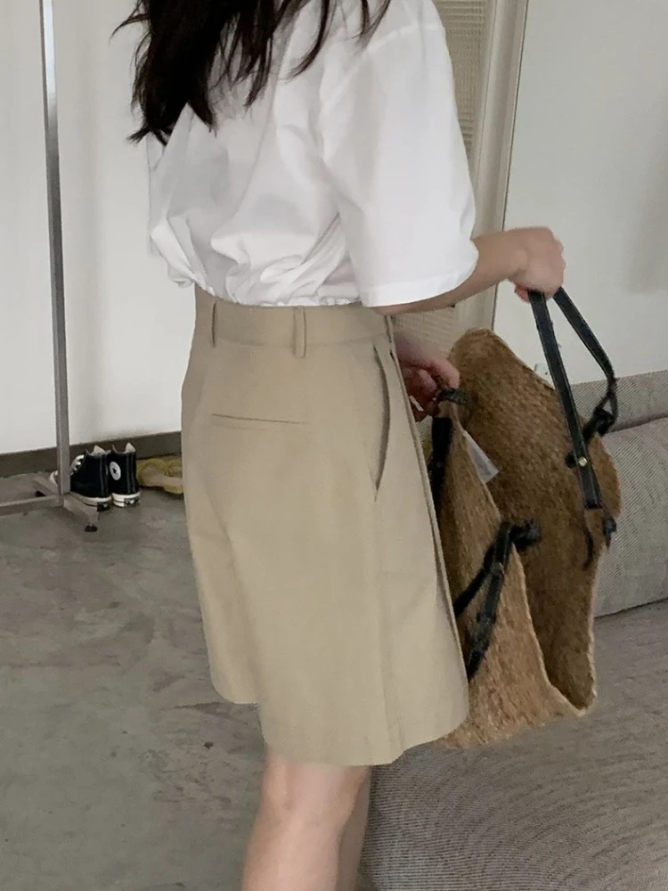 Description Picture 4 of itemSummer 2022 New Korean Casual Shorts Straight High Waist Loose Wide Leg Pants pants women  woman pants