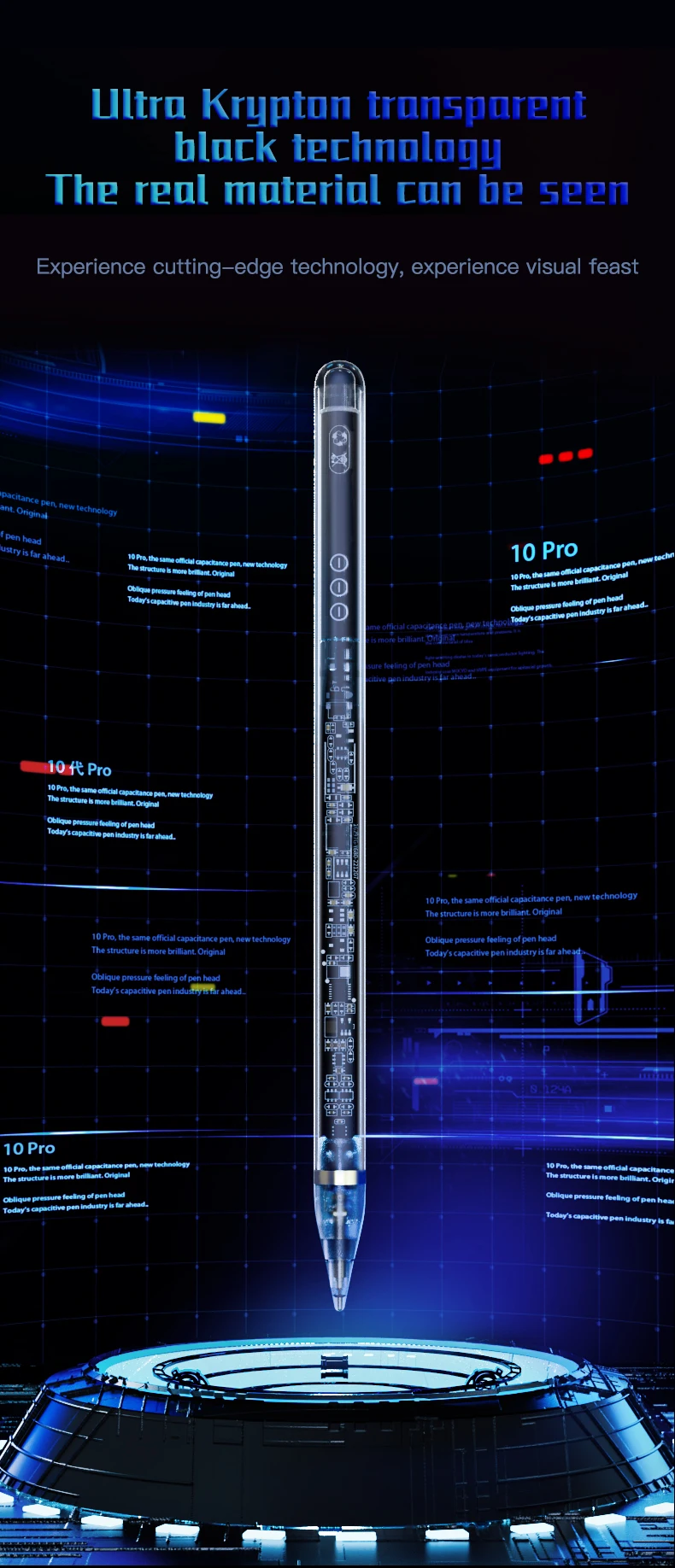 Description Picture 2 of itemStylus Pen new pencil2 transparent 10pro For apple ipad air4 pro 10.5 11 12.9 mini5 6 with wireless charging 2 spare nibs