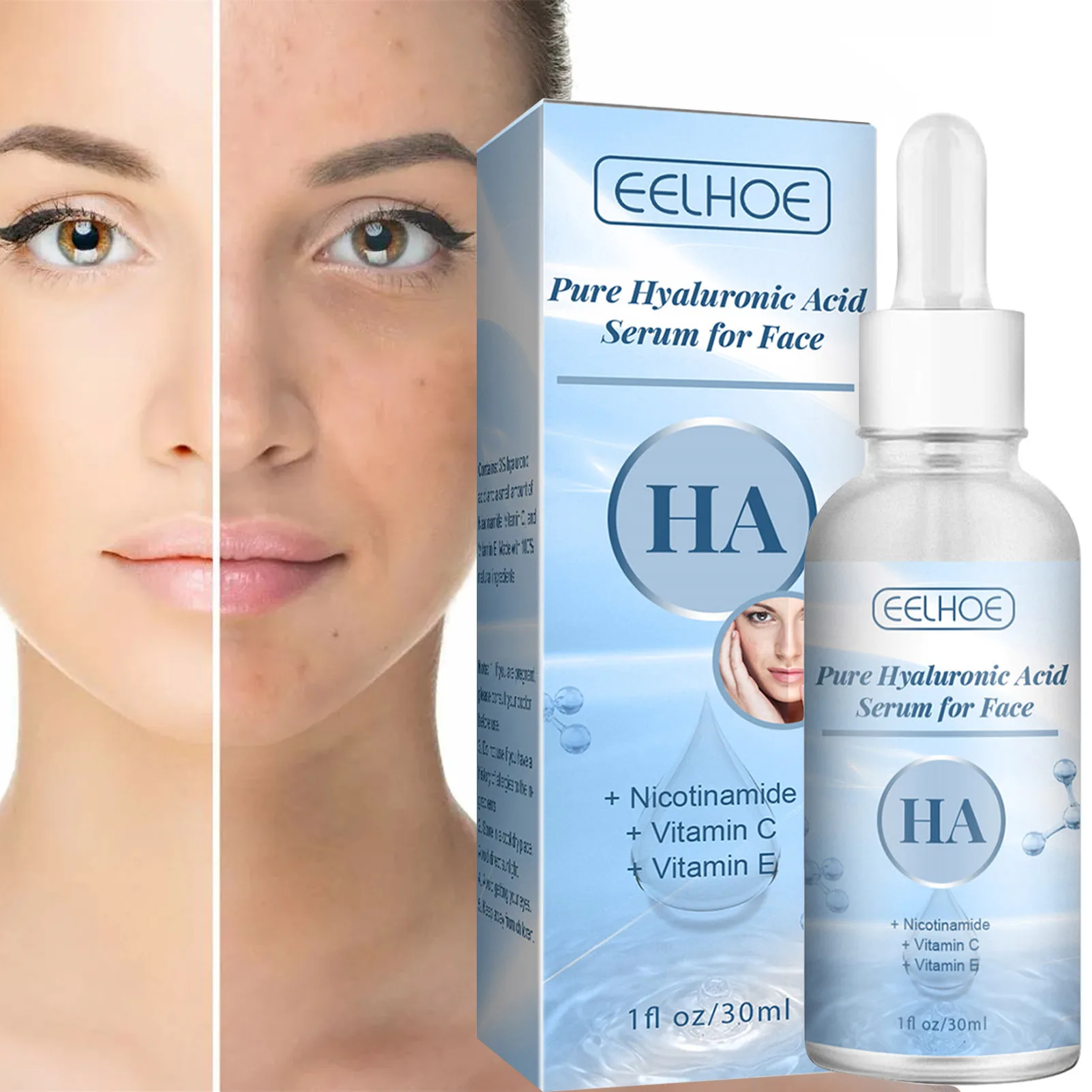 30ml Pure Hyaluronic Acid Serums For Face Facial Moisturizer Skincare Fades Wrinkles Repair Brightening Firming Hydrating For