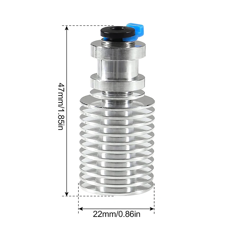 Description Picture 6 of itemV6 Heat Sink 1.75mm + Volcano Titanium Alloy Nozzle 0.4mm + Crater Heater Block for 3D Printer Accessories