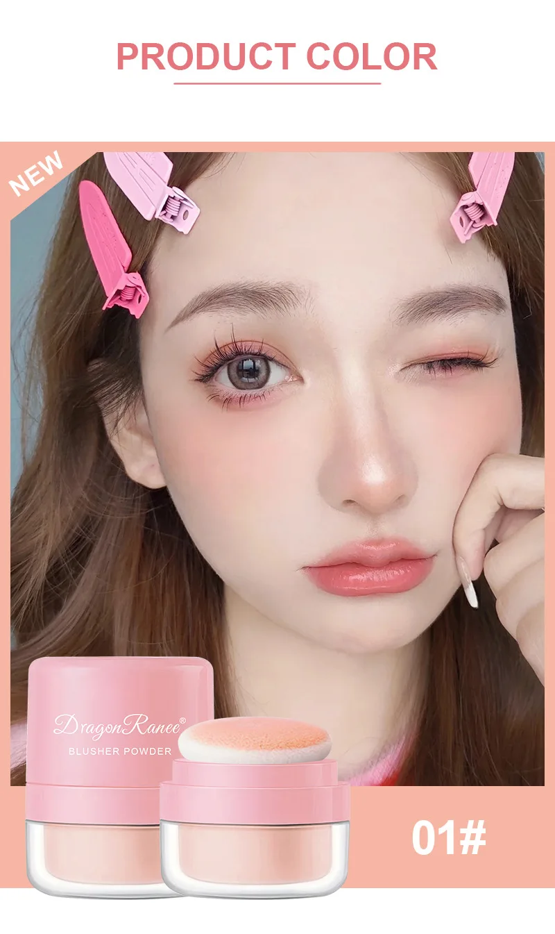 Makeup Blusher Patting Powder Peach Rouge Blush Palette Nude Pink Soft Face Brightening Tint Waterproof Blush Contour Cosmetics