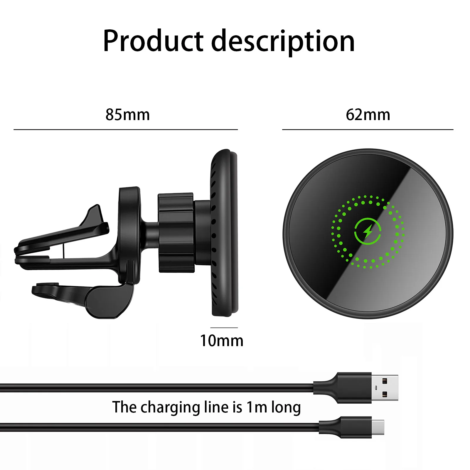 Description Picture 6 of item20W Magnetic Wireless Car Charger for iPhone 14 13 12 Pro Max Mini Auto Alignment Air Vent Phone Fast Charging Mount Holder