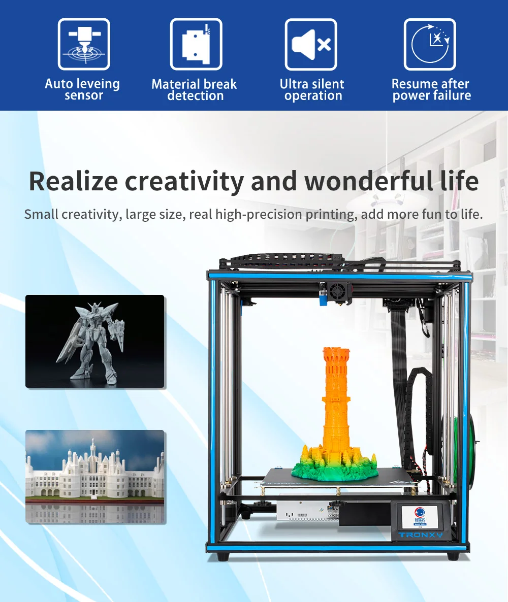Description Picture 3 of itemTRONXY X5SA/X5SA 400 FDM 3D Printer Core XY 400*400*400mm Large Print Size 3d Printer Machine Fast Speed Full-set 3D Printer Kit