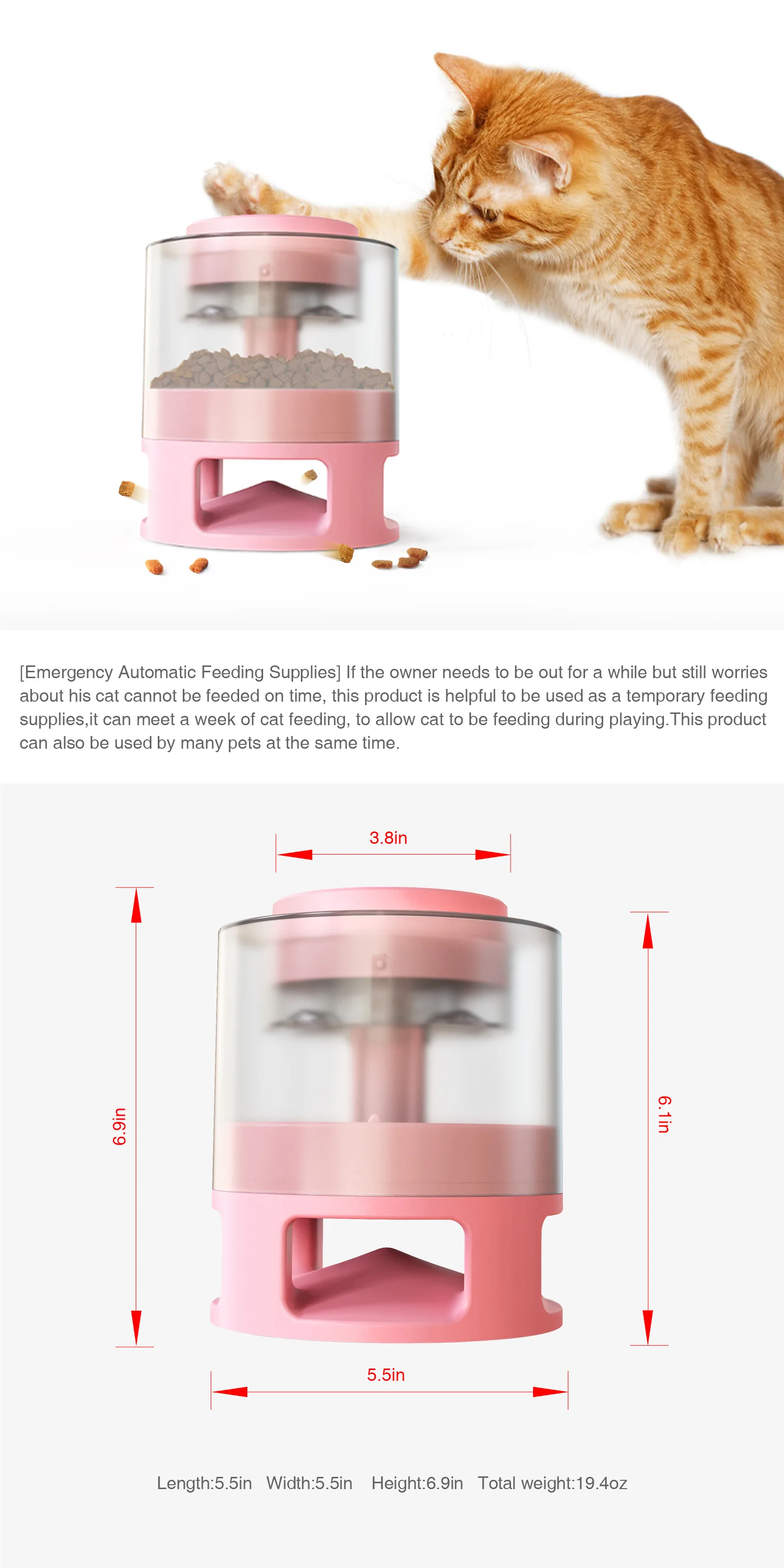 Description Picture 2 of itemPets Feeder Dog toys Slow Eating Bloat Stop Food Plate Interactive Cat Anti Skid Food Leakage Toy push Puzzle Home Dogs product