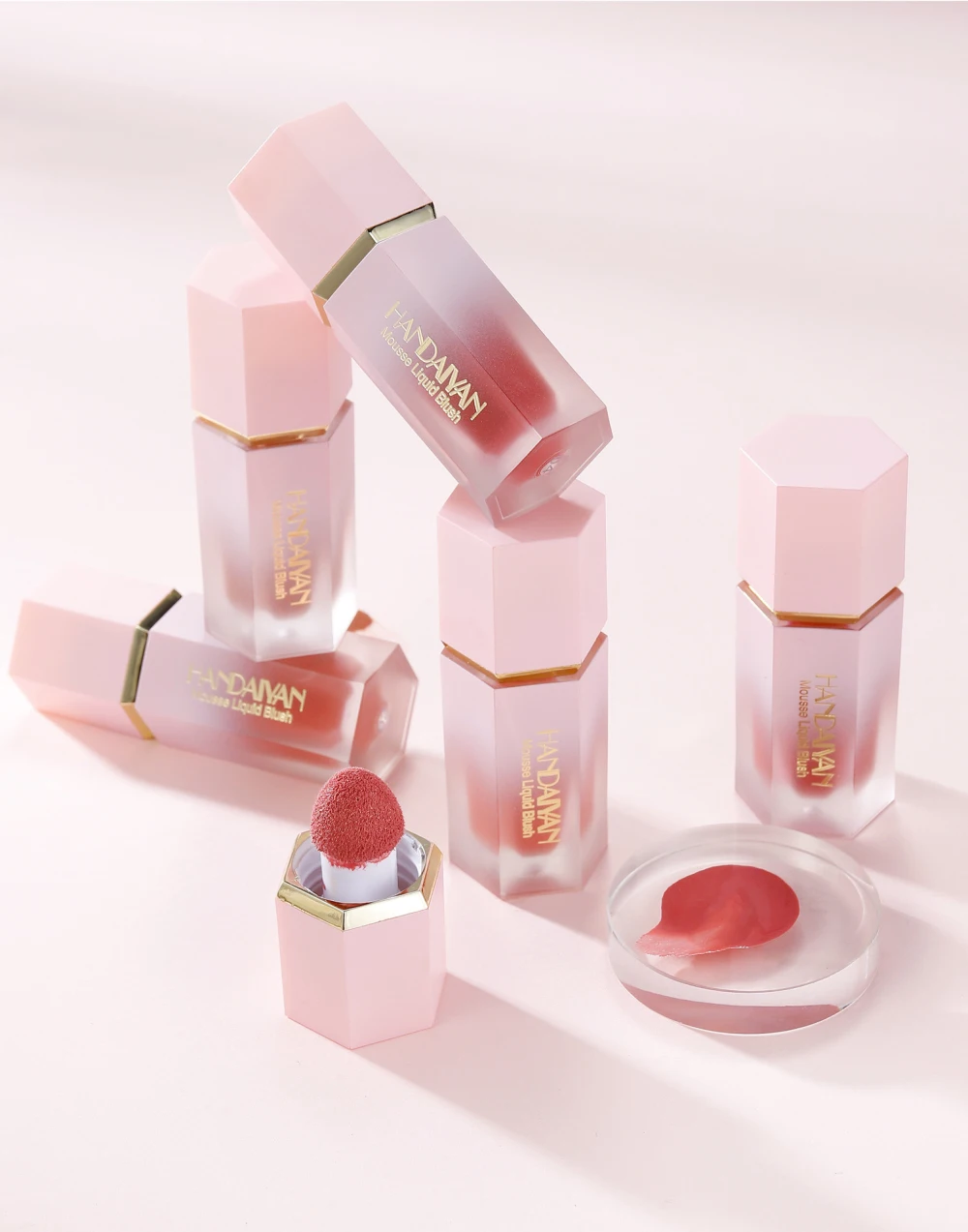 Cheek Rouge Soft Mist 1pcs Cosmetics Air Cushion Blush Face Contour Blush 6 Color Female Makeup Liquid Blush Face Blusher