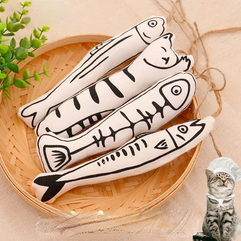 Description Picture 2 of itemCat funny cat stick chews hanging cage self-hey to relieve boring paper sound catnip cotton fish cat toy Kitten interactive Toys