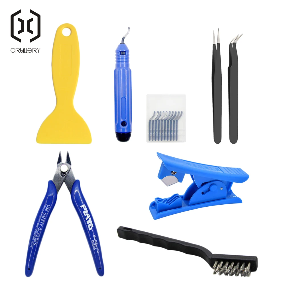 Description Picture 2 of itemFixed handle plastic burr knife for 3d printer models  scraper, scissors, tweezers, brush, kit