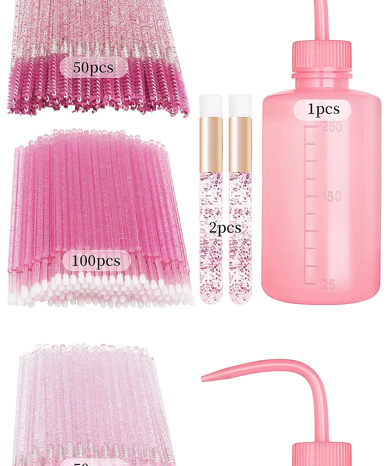 Description Picture 6 of itemHOT 153 Pcs Crystal Makeup Brushes Tool Set Lash Shampoo Eyebrow Microbrush Swab Comb Female Eyelash Extension Supplies