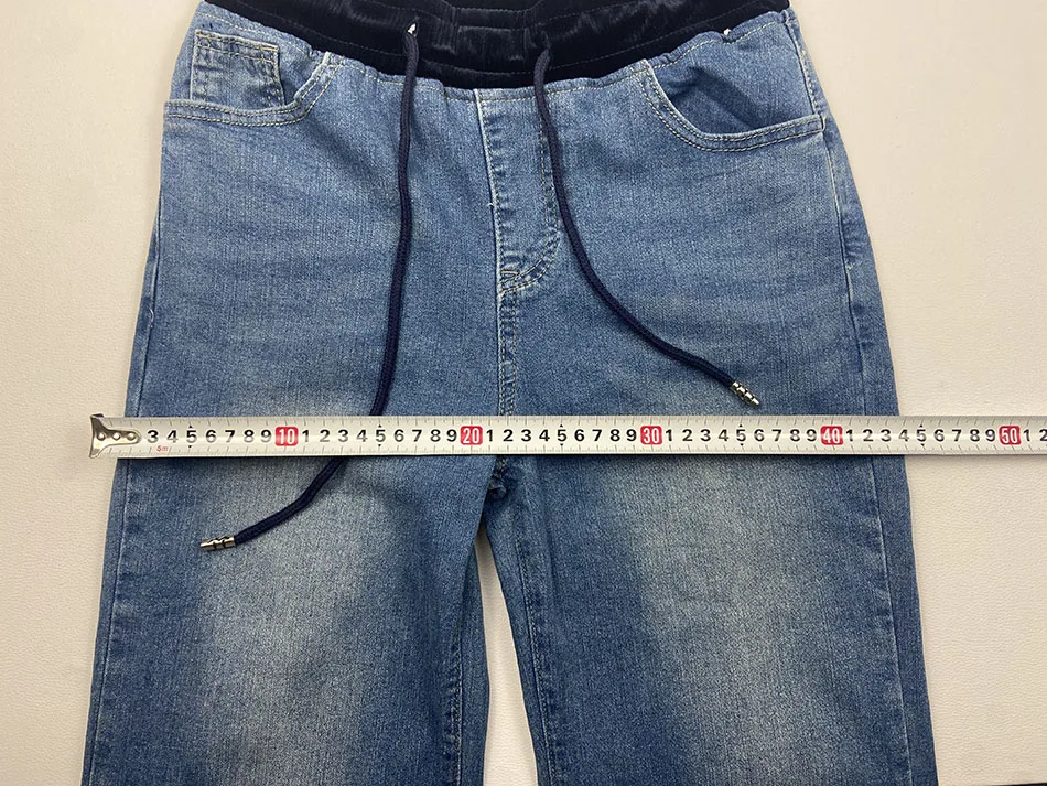 Description Picture 6 of itemOversize 34 Casual Baggy Jeans Women Elastic High Waist Vintage Wide Leg Vaqueros Spring Denim Pants Lace Up Straight Pantalones