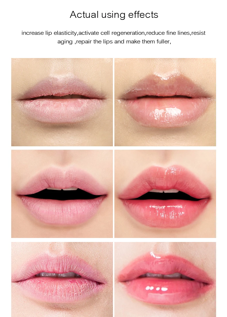 Description Picture 3 of itemClear Jelly Plumping Lip Gloss Moisturizing Reduce Lip Fine Lines Oil Waterproof Liquid Lipstick Makeup Sexy Lips Tint Cosmetic