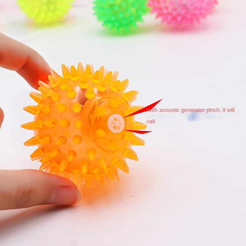 Dog Squeaky Toys Flash Ball Jumping Ball Spike Ball Luminous Massage Ball Pet Toys Colorful Soft Pet Puppy мяч для собак