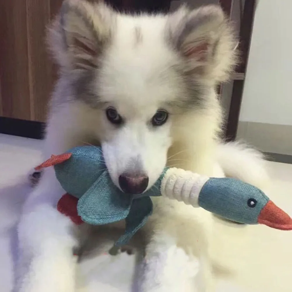 Description Picture 5 of itemPet Dog Toys for Aggressive Chewers Indestructible Dog Chew Toys Simulated Linen Squeaky Wild Goose for Large Small Medium Dogs