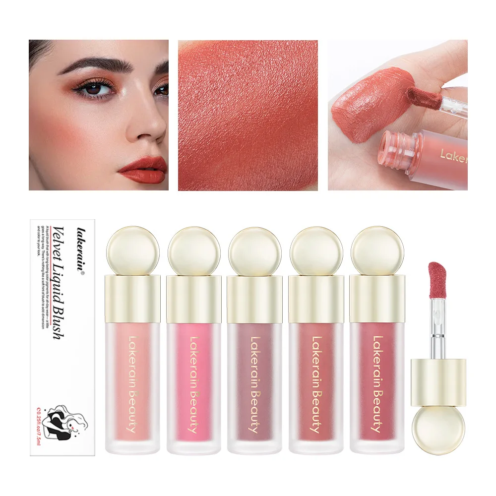 Description Picture 2 of itemLiquid Blush Contour Velvet Matte Blusher Light Up Face Pigment Makeup Natural Moisturizing Rouge Cream Cheek Tint Peach Blush