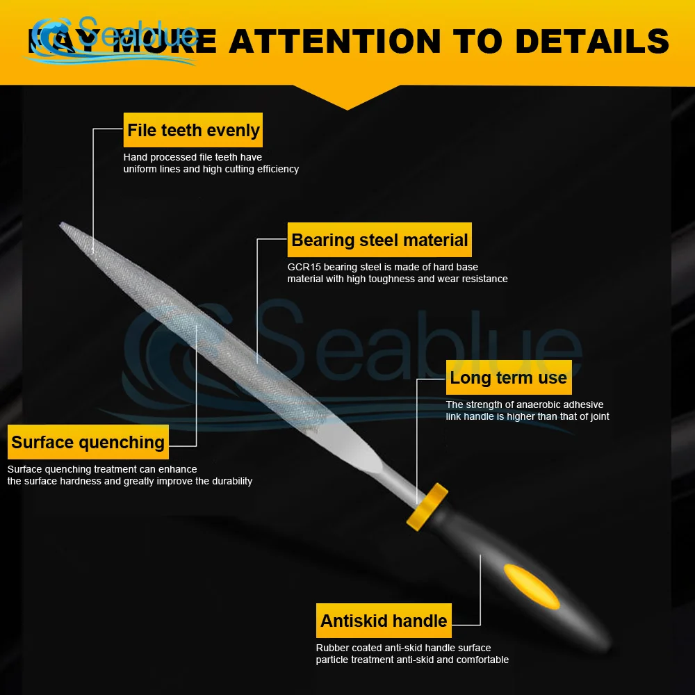 Description Picture 2 of item5Pcs 140/160/180mm Mini Metal Rasp Needle Files Set Wood Carving Tools for Steel Rasp Needle Filing Woodworking Hand File Tool