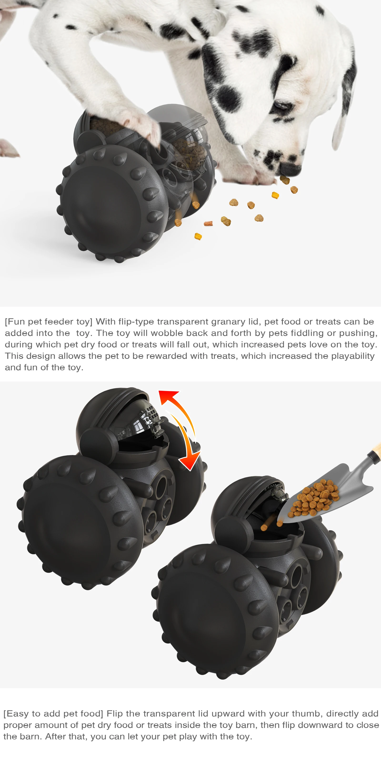 Description Picture 5 of itemPawPartner Dog Tumbler Interactive Toys Increases Pet IQ Slow Feeder Labrador French Bulldog Swing Training Food Dispenser