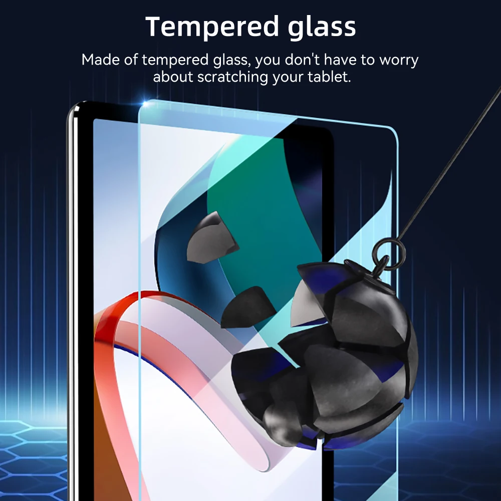 Description Picture 5 of item(2 Packs) 9HD Tempered Glass For Iconic Brand Redmi Pad 10.61 2022 Full Coverage Anti-Scratch Screen Protector Film