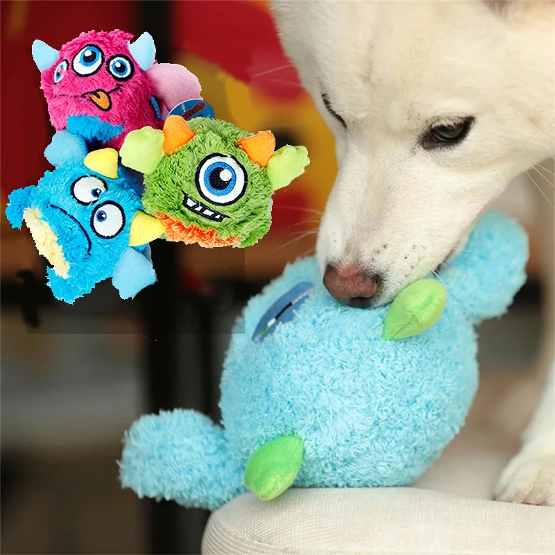 Interactive Monster Plush Ball Toys  Cute Toy Exercise Molars Chew Bite Toy For Puppy