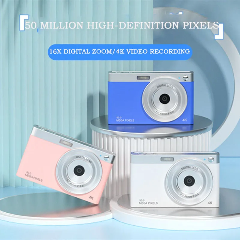Portable Digital Camera HD Camera Micro SLR Camera 4K Video 50MP CCD Retro VLOG 2.88In IPS Screen Auto Focus Selfie Camera