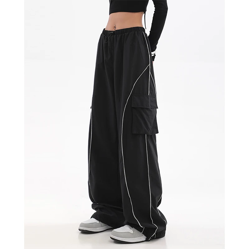 Description Picture 2 of itemWomen Vintage Oversized Hip Hop Joggers Harajuku Streetwear BF Female Sweatpants Wide Leg Trousers Casual Baggy Pants