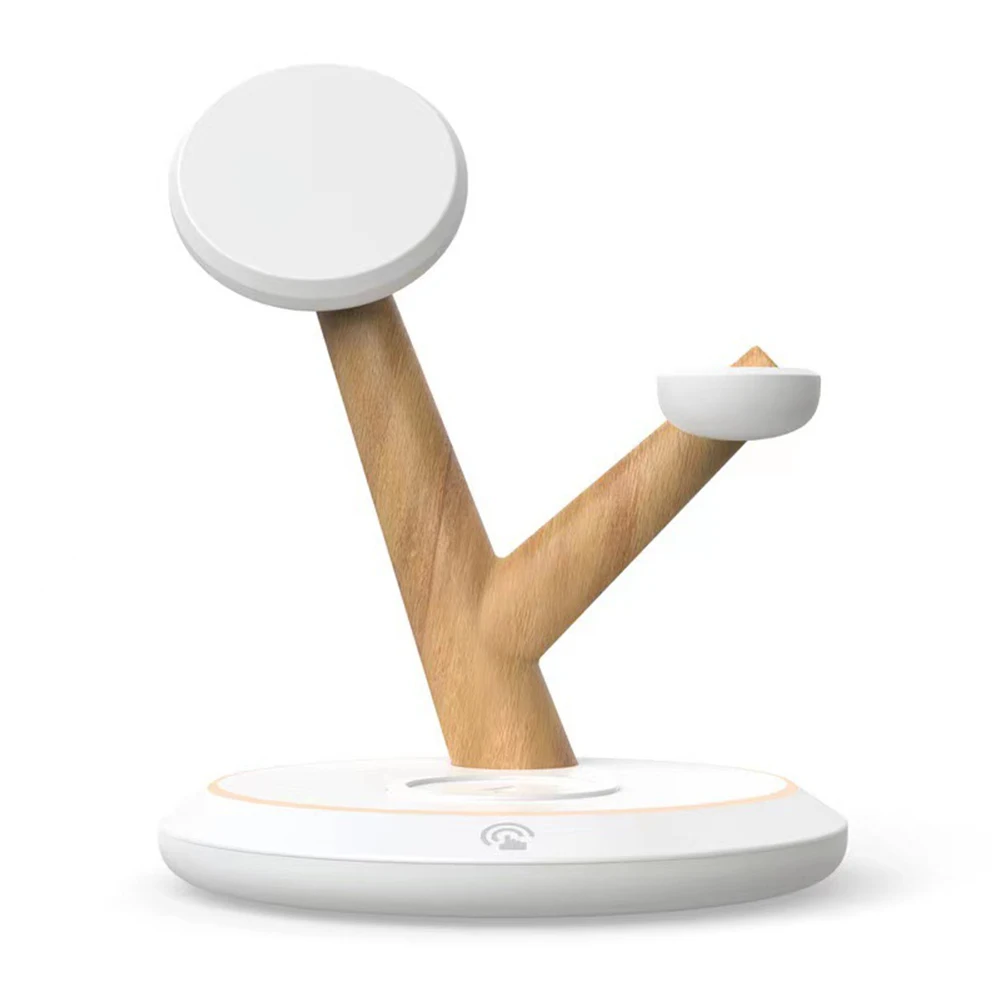 Magnetic Wireless Charger 4 in 1 Stand for iPhone 15 14 Pro 13 12 Wireless Charging Station for Apple Watch 9 8 7 6/Airpods 3