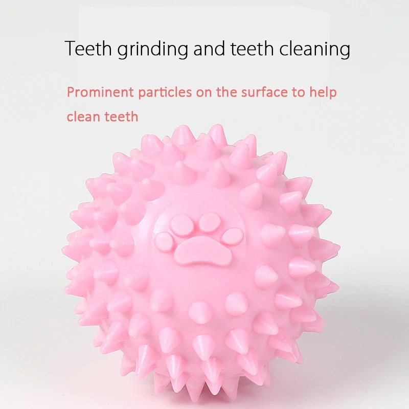 Description Picture 4 of item1pc Pet Dog Toys Cat Puppy Chew Ball Toy TPR Burr Tooth Cleaning Elastic Ball Outdoor Training Interactive Chew Toy Pet Supplies