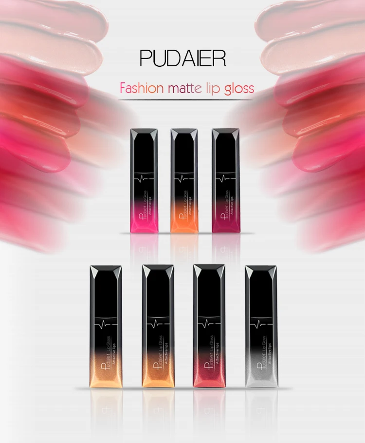 Pudaier Lips Matte Liquid Lipstick Make up Cosmetics Makeup Long-lasting Moisturizer Lip Gloss Maquiagem Waterproof Lipgloss Pen