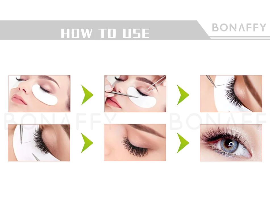 Description Picture 3 of item500 pairs Eyelash Extension Paper Patches Grafting Eye Stickers Lint-free Eyelash Under Eye Pads Eye Paper Patches Tips Sticker