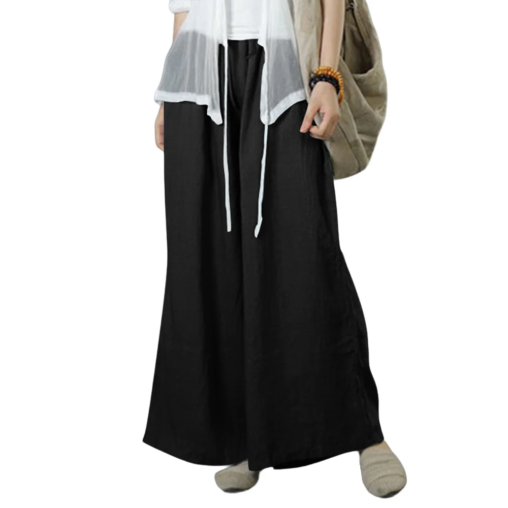Description Picture 4 of itemPlus Size Oversized Womens Autumn Winter Casual Cotton Linen Baggy Wide Leg Solid Pants Ladies Loose Palazzo Trousers For Female