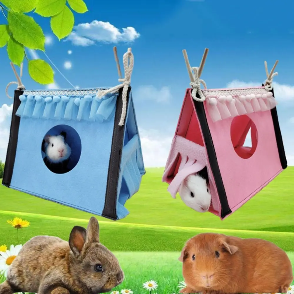 Pet Rabbit Tent House Hideout Hamster Nest Corner Hideaway For Squirrel Gliding Chinchilla Guinea Pig