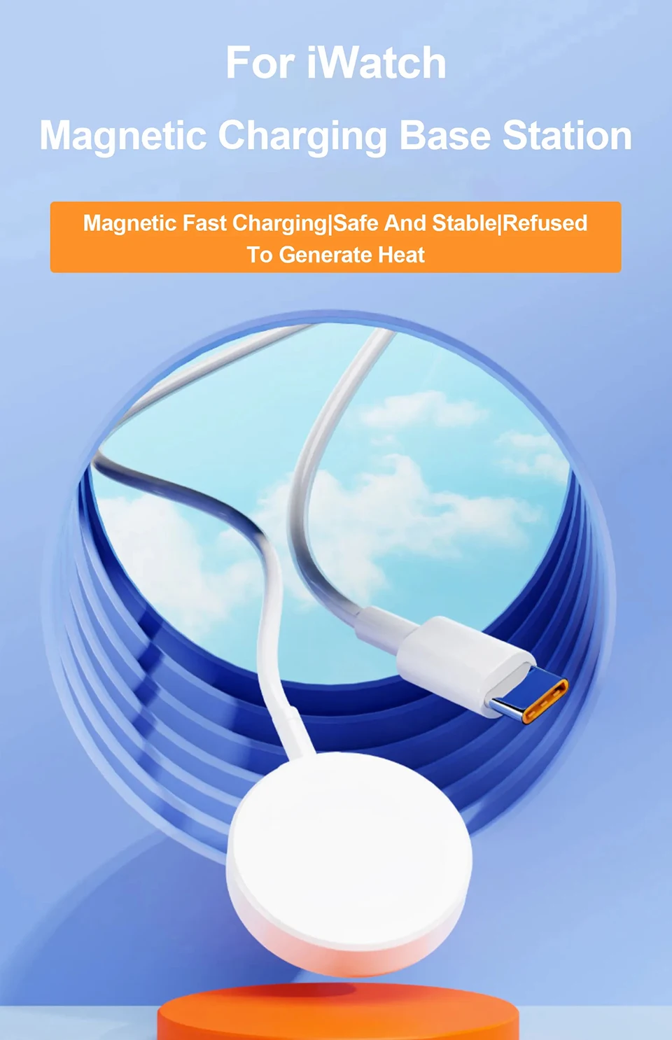 Description Picture 2 of itemMagnetic Wireless Charger For Apple Watch 8 7 6 5 SE USB Type C Original Fast Charging For iWatch Series Ultra 4 3 2 Cord Cable