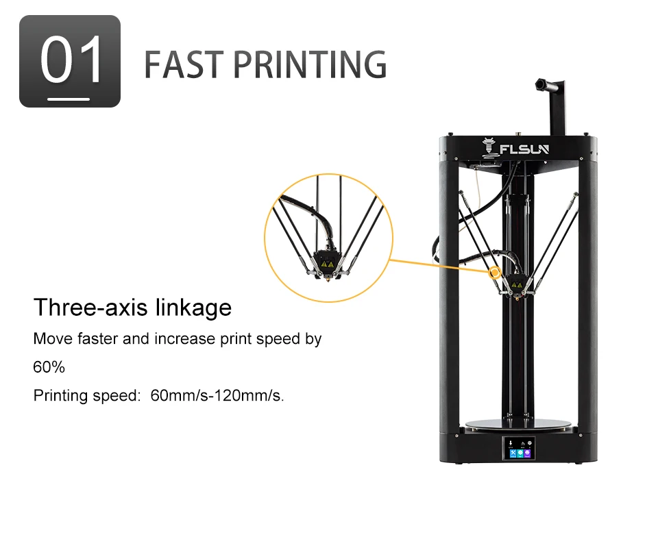 3D Printer FLSUN QQ-S-PRO Delta Kossel Auto-Level Upgraded Resume Pre-Assembly TFT 32-Bits Board Impressora  Drucker