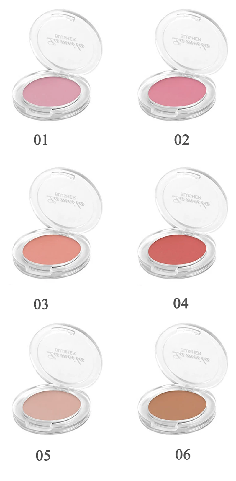 Description Picture 2 of item6 Colors Single Blush Palette Face Cream Concealer Foundation Powder Waterproof Lasting Face Rouge Powder Natural Peach Blusher