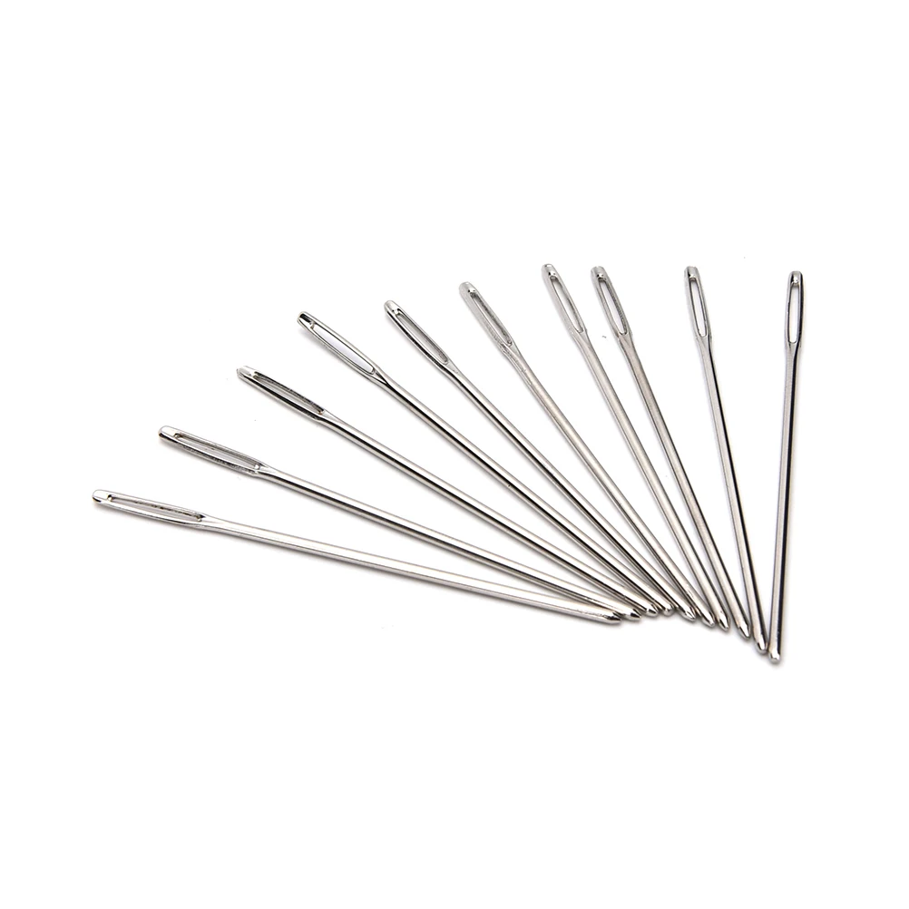 10Pcs/Set Crafts Large Eye Embroidery Tapestry Knitters Wool Needles Blunt Bees Darning Needles Threading Metal Sewing Tool