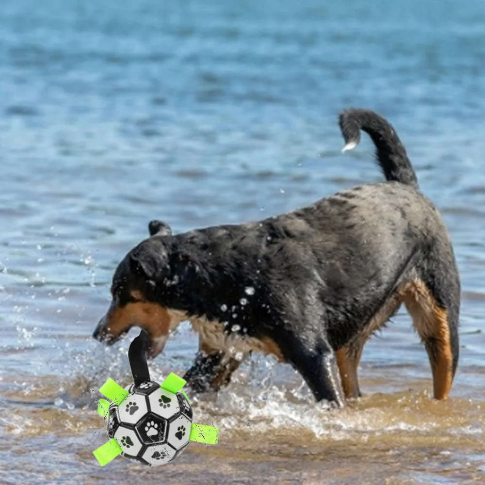 Puppy Outdoor Training Soccer 15cm Dog Bite Chew Balls Interactive Pet Football Toys With Grab Tabs Pets Accessories