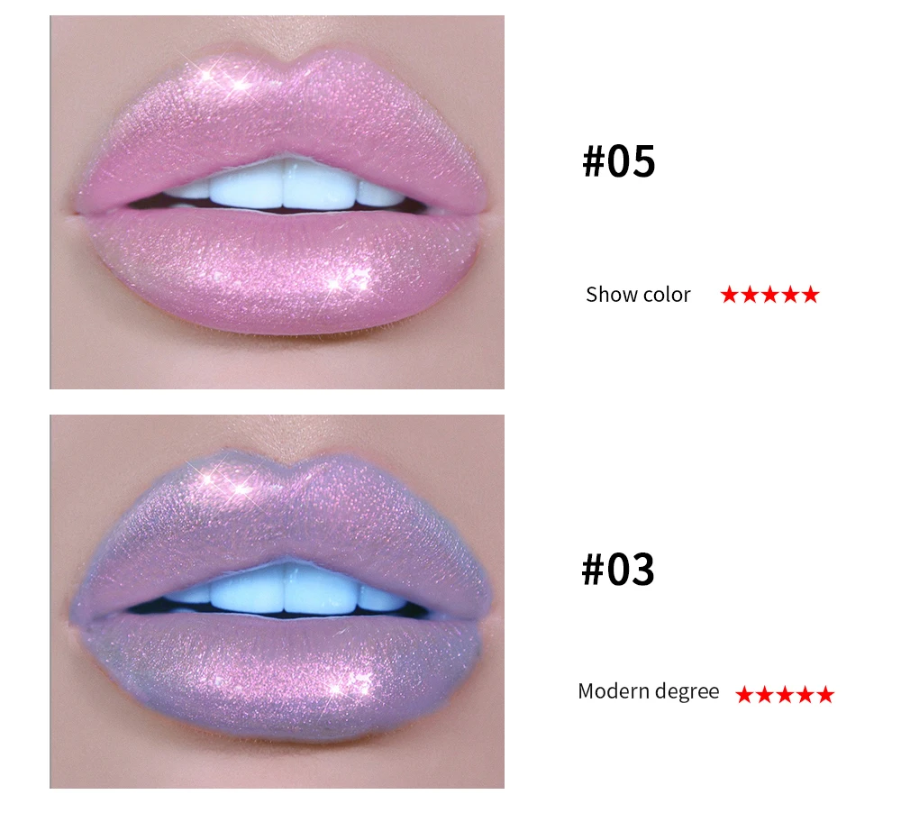 Description Picture 6 of itemShiny Pigment Waterproof 6 Colors Glitter Liquid Lip Gloss Tint Laser Holographic Lipsticks Cosmetics Makeup Mermaid Lip Gloss