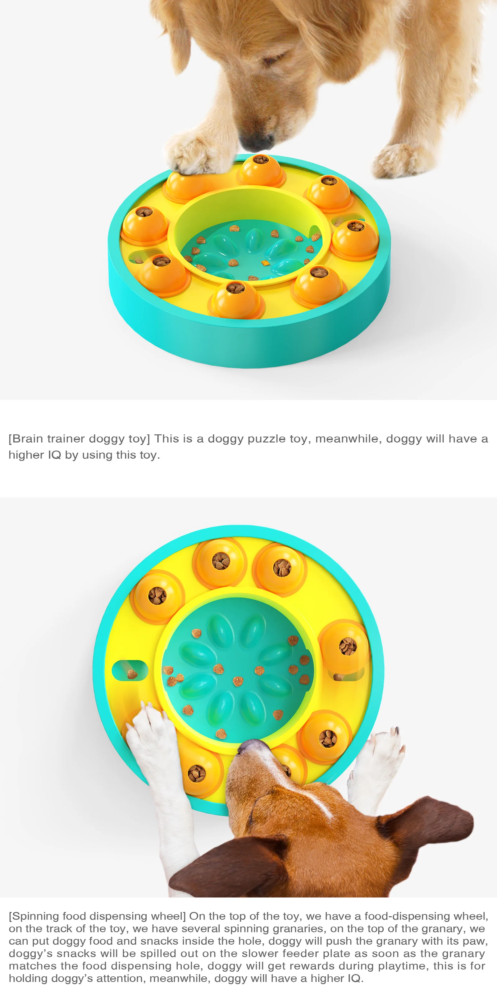 Description Picture 4 of itemInteractive Dog Toys for Small Medium Large Dogs Funny Puzzle Toys Slow Feeder Food Dispenser Slowly Eating Puppy Accessories