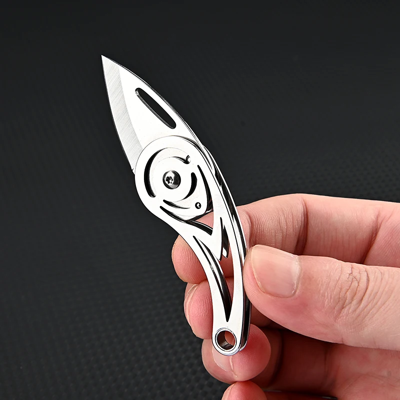 Description Picture 6 of itemTitanium Alloy Mini Folding Knife High Hardness D2 Steel Sharp Knife With Keychain Pendant Disassembly Express Open Box EDC Tool