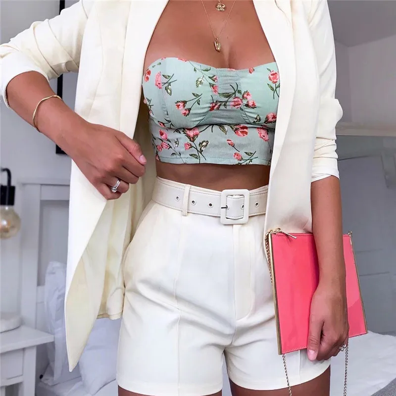 Description Picture 5 of itemFashion Office Lady Two Piece Set Women Suit 2023 Summer Fall Blazer And Pants Jumpsuit Shorts Sets Casual Suits Outfits