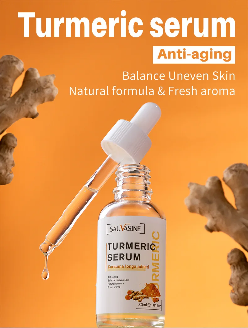 Description Picture 2 of itemTurmeric Whitening Freckles Face Serum Remove Dark Spots Melasma Essence Lighten Melanin Acne Scar Anti-aging Brighten Skin Care