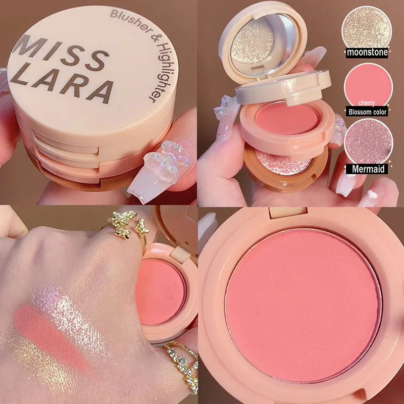 Description Picture 5 of itemNew 3 In 1 Matte Highlighter Blush Palette Pearly Blush Shiny Eyeshadow Multifunctional Face Makeup Palette Female Cosmetics